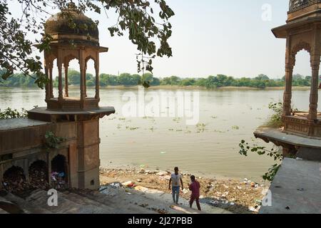 Al kailash Mandir Ghat ad Agra, India Foto Stock