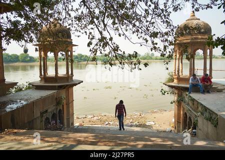 Al kailash Mandir Ghat ad Agra, India Foto Stock