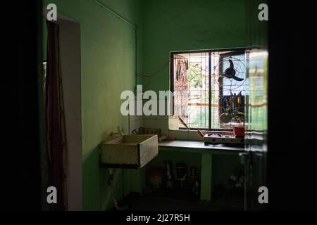 Una tipica casa modesta a Noida, India Foto Stock