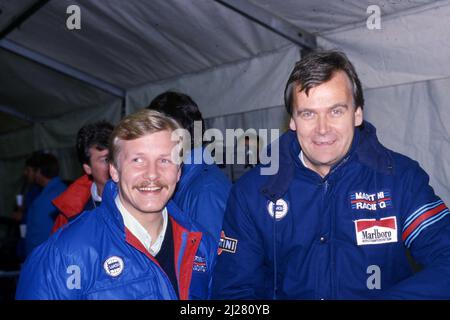 Juha Kankkunen (fin) e Markku Alen (fin) Martini Lancia Foto Stock