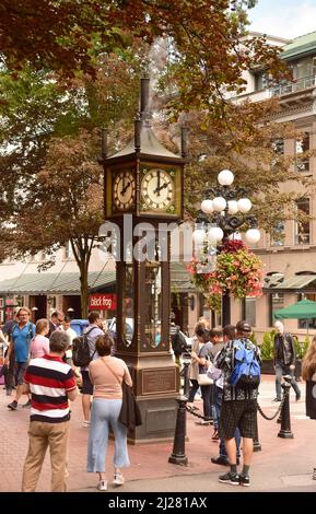 Orologio a vapore, zona Gastown, Vancouver, British Columbia, Canada Foto Stock