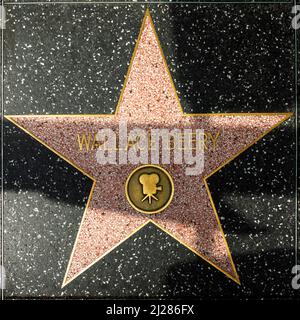 Los Angeles, USA - 5 marzo 2019: Primo piano di Star sulla Hollywood Walk of Fame per Wallace Beery. Foto Stock