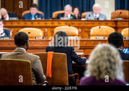 Washington, DC, Stati Uniti. 30th Mar 2022. 30 marzo 2022 - Washington, DC, Stati Uniti: Ambasciatore del commercio degli Stati Uniti KATHERINE TAI che parla ad un'audizione del comitato di modi & mezzi della Camera. (Credit Image: © Michael Brochstein/ZUMA Press Wire) Credit: ZUMA Press, Inc./Alamy Live News Foto Stock