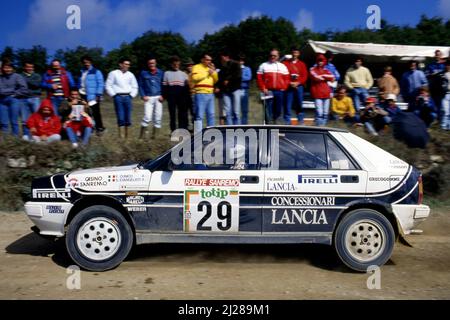 Gianfranco Cunico (ITA) Stefano Steve Evangelisti (ITA) Lancia Delta HF 4WD GRN concessionari Lancia Jolly Tamauto Foto Stock