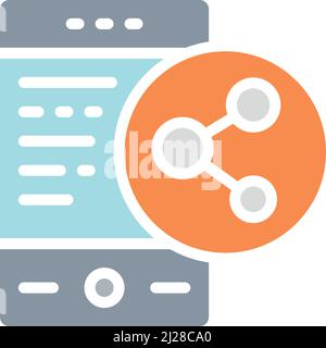 Collegamento ai social media vettoriali, connessione, icona della linea bianca di rete. Illustrazione Vettoriale