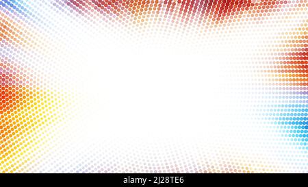 Astratto semplice sfondo da discoteca punteggiato multicolore con effetto halftone. Motivo grafico vettoriale colorato Illustrazione Vettoriale