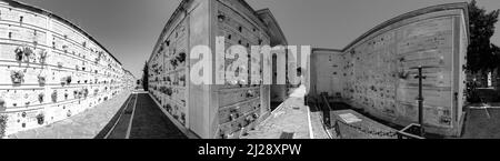 Venezia, Italia - 6 luglio 2021: Cimitero storico di San Michele nell'isola di San Michele nella Laguna di Venezia, tra Venezia e Murano. Costruito Foto Stock