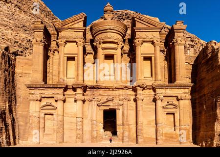 L'esterno del monastero 'al-Deir', Petra, Giordania. Foto Stock