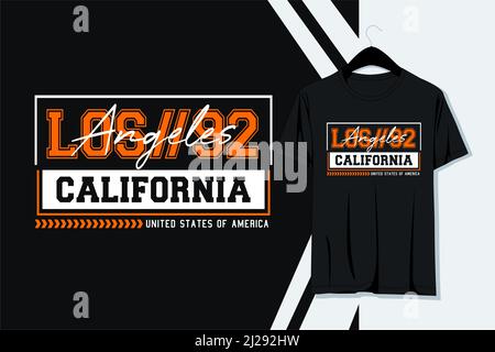 Tipografia California Vector Illustration per stampare su t-shirt vista frontale e altri usi Illustrazione Vettoriale