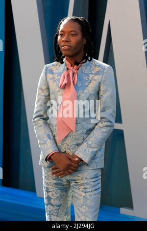 LOS ANGELES - MAR 27: Jeremy o Harris al Vanity Fair Oscar Party al Waris Annenberg Center for the Performing Arts il 27 marzo 2022 a Beverly Hills, CA Foto Stock