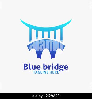 Design ispirato al logo Blue Bridge Illustrazione Vettoriale