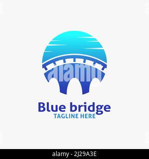 Design ispirato al logo Blue Bridge Illustrazione Vettoriale