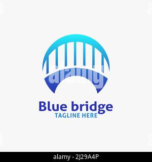 Design ispirato al logo Blue Bridge Illustrazione Vettoriale