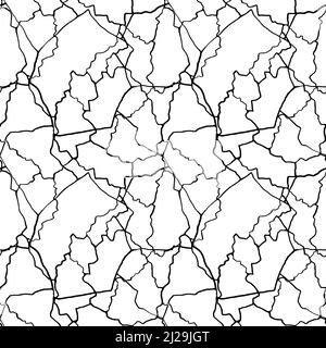 kintsugi art modello senza giunture di schegge e frammenti di schegge diverse con linee sottili. Illustrazione Vettoriale