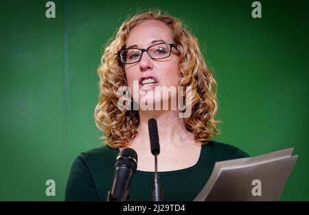 Foto del file datata 12/03/22 del co-leader del Partito Verde Scozzese Lorna Slater, che è 'fiducioso' il suo partito può ripetere i risultati record delle elezioni di Holyrood dello scorso anno nel prossimo voto del governo locale. Foto Stock