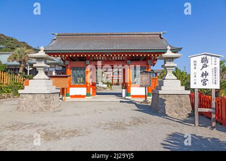 Il santuario di Udo è un santuario shinto a Nichinan, prefettura di Miyazaki, Kyushu, Giappone. Foto Stock