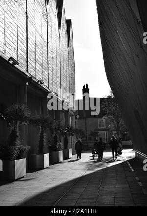 persone che camminano attraverso il centro commerciale arc, bury st edmunds, inghilterra Foto Stock