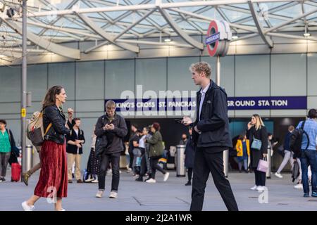 Londra intorno a Kings Cross Horse Guards e Trafalgar Square Foto Stock