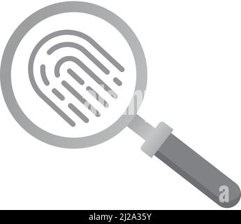 Impronta digitale sotto l'icona piatta di sospetto vettore forte Illustrazione Vettoriale