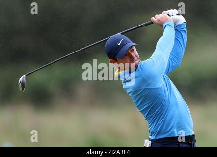 Foto d'archivio del 17-07-2019 del Rory McIlroy dell'Irlanda del Nord. Da quando ha vinto l'Open Championship nel 2014 per rivendicare la terza tappa della carriera, McIlroy ha avuto sette tentativi di vincere ad Augusta e unirsi a gene Sarazen, ben Hogan, Gary Player, Nicklaus e Woods per aver vinto tutti e quattro i titoli principali. Data di emissione: Giovedì 31 marzo 2022. Foto Stock