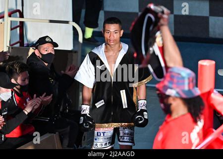 Tokyo, Giappone. 28th Feb 2021. Andy Hiraoka prima del WBO Asia Pacific, Giappone Super Lightweight Title Bout al Korakuen Hall di Tokyo, Giappone, 28 febbraio 2021. Credit: Hiroaki Finito Yamaguchi/AFLO/Alamy Live News Foto Stock