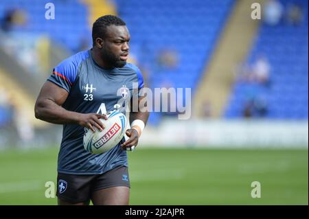 Warrington, Inghilterra - 27th marzo 2022 - Sid Adebiyi, Wakefield Trinity. Rugby League Betfred Challenge Cup Warrington Wolves vs Wakefield Trinity all'Halliwell Jones Stadium, Warrington, Regno Unito Dean Williams Foto Stock