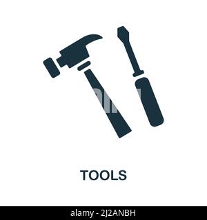 Icona Strumenti. Elemento semplice dalla collezione di costruzioni. Icona Strumenti creativi per il web design, modelli, infografiche e altro ancora Illustrazione Vettoriale