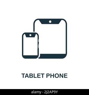 Icona Tablet Phone. Icona Simple Tablet Phone monocromatica per modelli, web design e infografiche Illustrazione Vettoriale
