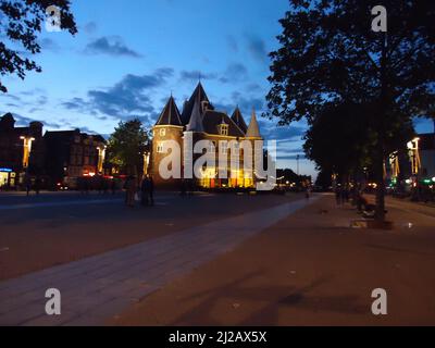 Facciata dell'edificio Waag, Amsterdam, Paesi Bassi Foto Stock