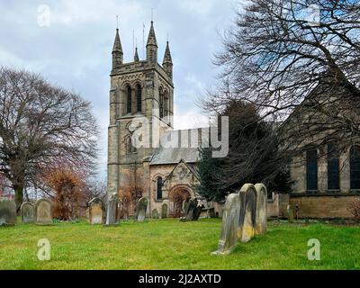 Helmsley Parish Church- una città di mercato e parrocchia civile nel distretto di Ryedale nel North Yorkshire, Inghilterra. Foto Stock