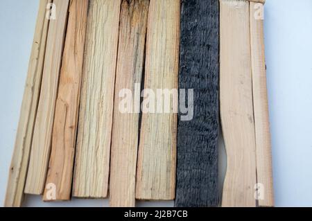 Sfondo in legno con diverse texture assi Foto Stock