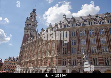 Lille Agosto 2018: Il centro storico di Lille Foto Stock