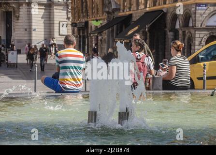 Lille Agosto 2018: Il centro storico di Lille Foto Stock