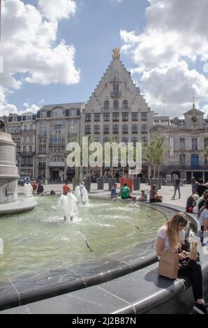 Lille Agosto 2018: Il centro storico di Lille Foto Stock