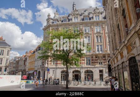 Lille Agosto 2018: Il centro storico di Lille Foto Stock