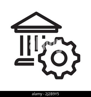 Icona dell'applicazione Impostazioni banca in stile semplice su sfondo bianco Illustrazione Vettoriale