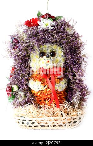 bouquet di fiori a forma di hedgehog Foto Stock