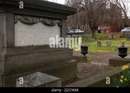 Tomba di Thaddeus Stevens nel cimitero di Shreiner, Lancaster, Pennsylvania Foto Stock