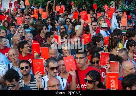 Palermo, Italia 19/07/2012: Ventesimo anniversario dei massacri del '92. Presidio in via D'Amelio. ©Andrea Sabbadini Foto Stock