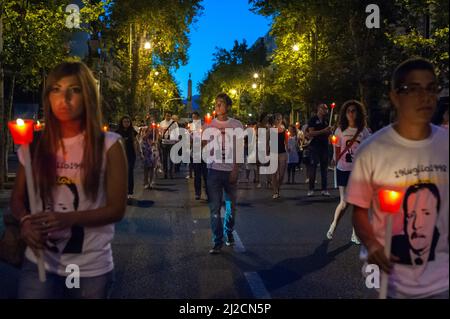 Palermo, Italia 19/07/2012: Ventesimo anniversario dei massacri del '92. Fiaccolata organizzata da giovani Italia. ©Andrea Sabbadini Foto Stock