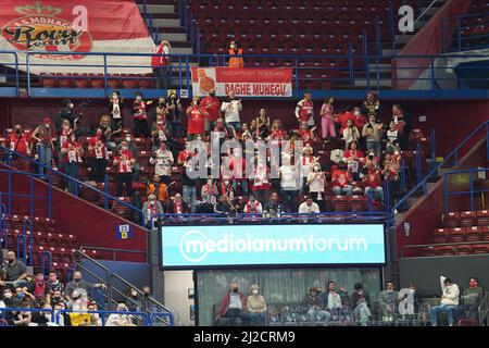 Milano, Italia. 31st Mar 2022. COME tifosi del basket Monaco durante AX Armani Exchange Milano vs AS Monaco, Campionato Eurolega di basket a Milano, Italia, Marzo 31 2022 credito: Agenzia fotografica indipendente/Alamy Live News Foto Stock