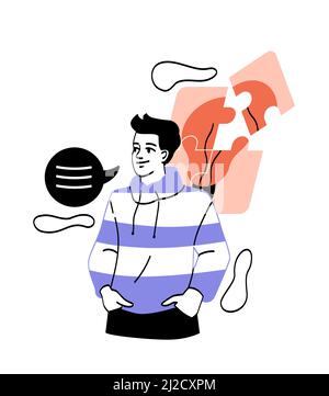 Persona con pensieri e sentimenti diversi Illustrazione Vettoriale