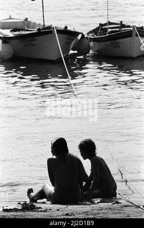 Panoramica generale dell'isola di Terceira, nell'arcipelago delle Azzorre, nell'Atlantico settentrionale, 21st luglio 1986. Foto Stock