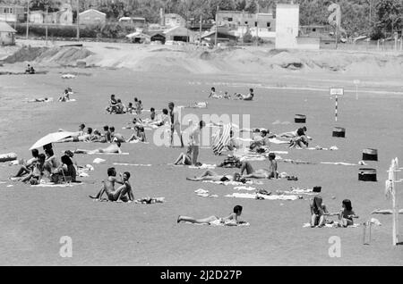 Panoramica generale dell'isola di Terceira, nell'arcipelago delle Azzorre, nell'Atlantico settentrionale, 21st luglio 1986. Foto Stock