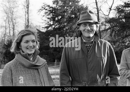 Michael Heseltine, raffigurato a casa sua con la moglie Ann. Pochi giorni prima si dimise come Segretario di Stato per la Difesa per il caso Westland. 13th gennaio 1986. Foto Stock