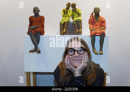 Parigi, Francia. 13 marzo 2022, Corinne Chauvet alla mostra Art 3F il 13 marzo 2022 a Parigi, Francia. Credit: Gerard Crossay/Alamy Stock Photo Foto Stock