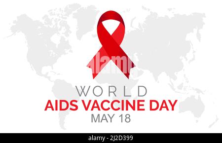 Giornata mondiale del vaccino contro l'AIDS. Concetto annuale di giornata di sensibilizzazione sui vaccini contro l'HIV per banner, poster, cartoncino e disegno di fondo. Illustrazione Vettoriale