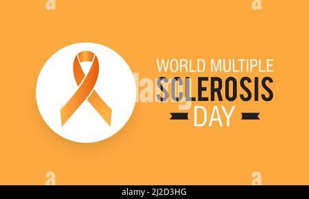 World Multiple Sclerosis day. World eleva il concetto di consapevolezza per banner, poster, carte e background design. Illustrazione Vettoriale