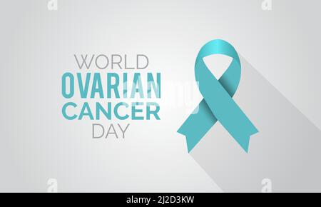 Giornata mondiale del cancro ovarico. Concetto di consapevolezza della salute per banner, poster, carte e background design. Illustrazione Vettoriale
