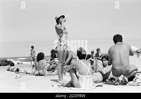 Panoramica generale dell'isola di Terceira, nell'arcipelago delle Azzorre, nell'Atlantico settentrionale, 21st luglio 1986. Foto Stock